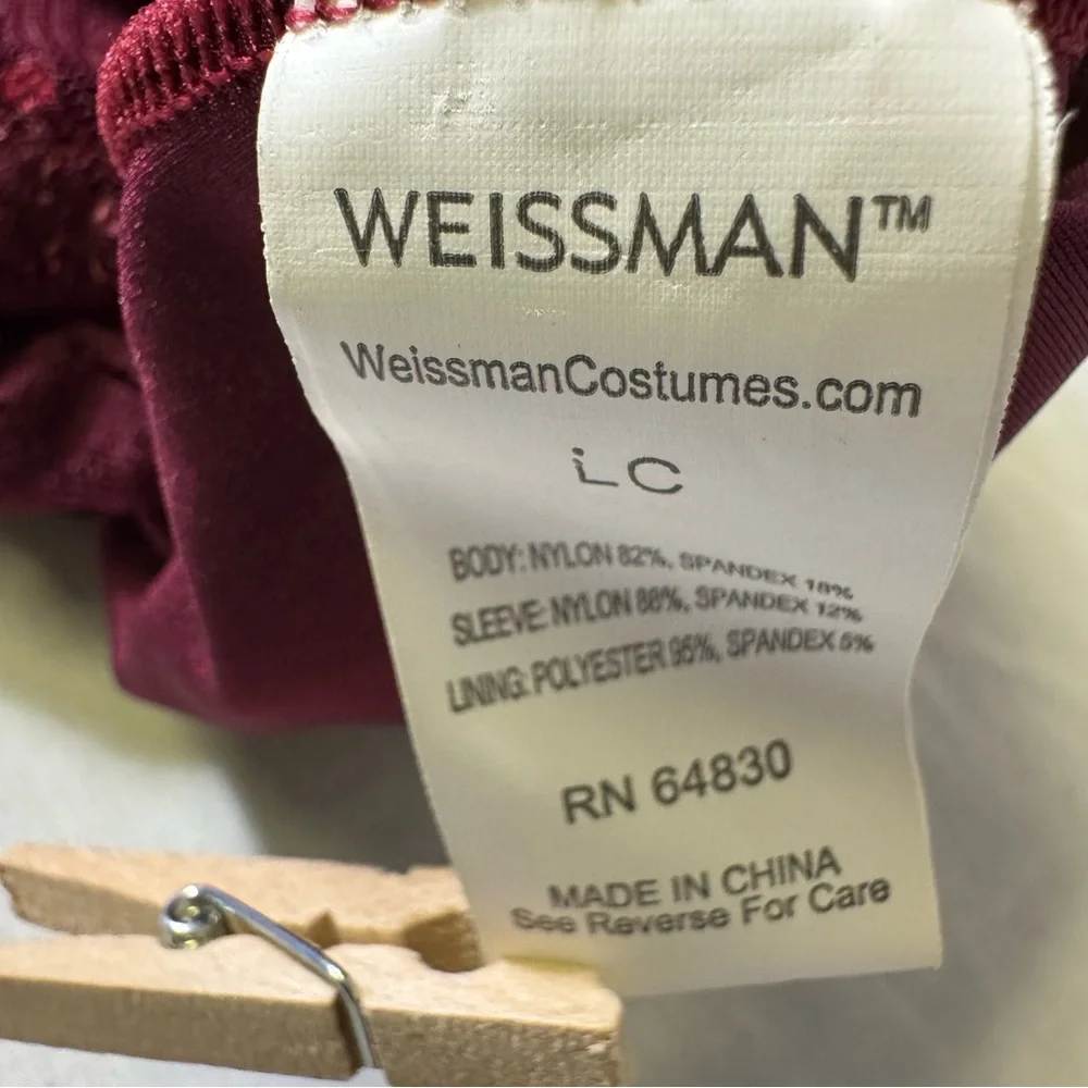 Weissman Burgundy Sequin Lace Dance Costume LC Competition Leotard‎ Dress